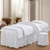 QQXX Beauty Salon Massage Table Sheet Sets, SPA Beauty Bed Cover with Face Breath and Side Pocket,Solid Color Massage Salon Bed Bedspread Massage Table Skirt Bed Cover,H,31x75inch view 1