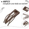 40 Pieces Snap Hair Clips Grip Hair Metal Barrettes for Women Snap Double Clip Pins Accessories for Women Making Salon(Black, Dark Brown, Beige, Cream) view 3