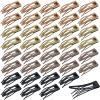 40 Pieces Snap Hair Clips Grip Hair Metal Barrettes for Women Snap Double Clip Pins Accessories for Women Making Salon(Black, Dark Brown, Red, Green) view 1