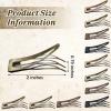 40 Pieces Snap Hair Clips Grip Hair Metal Barrettes for Women Snap Double Clip Pins Accessories for Women Making Salon(Black, Dark Brown, Red, Green) view 2