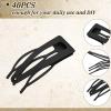 40 Pieces Snap Hair Clips Grip Hair Metal Barrettes for Women Snap Double Clip Pins Accessories for Women Making Salon(Black, Dark Brown, Red, Green) view 3