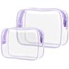 PACKISM Clear Makeup Bags - 2 Pack TSA Approved Toiletry Bags in 2 Size Clear Travels Bags for Toiletries, Cosmetic Bags Airport Carry on Compliant Bag, Light Purple view 1