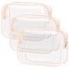 PACKISM TSA Approved Toiletry Bag 3 Medium - Upgrade Color-Edged Clear Makeup Bag, Clear Toiletry Bag For Traveling Fits Various Storage Needs, Pink view 1