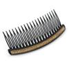 Black Acrylic With Champagne/AB Crystal Accent Hair Comb - 11cm view 1