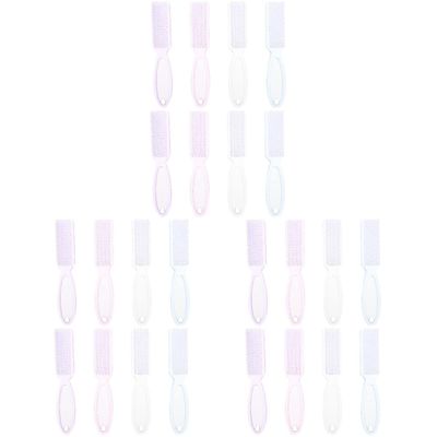 minkissy 24pcs Manicure Nail Scrubbing Brushes Ergonomic Handle for Easy Cleaning Lightweight Fingernail Scrubber for Home and Travel Transparent Colors