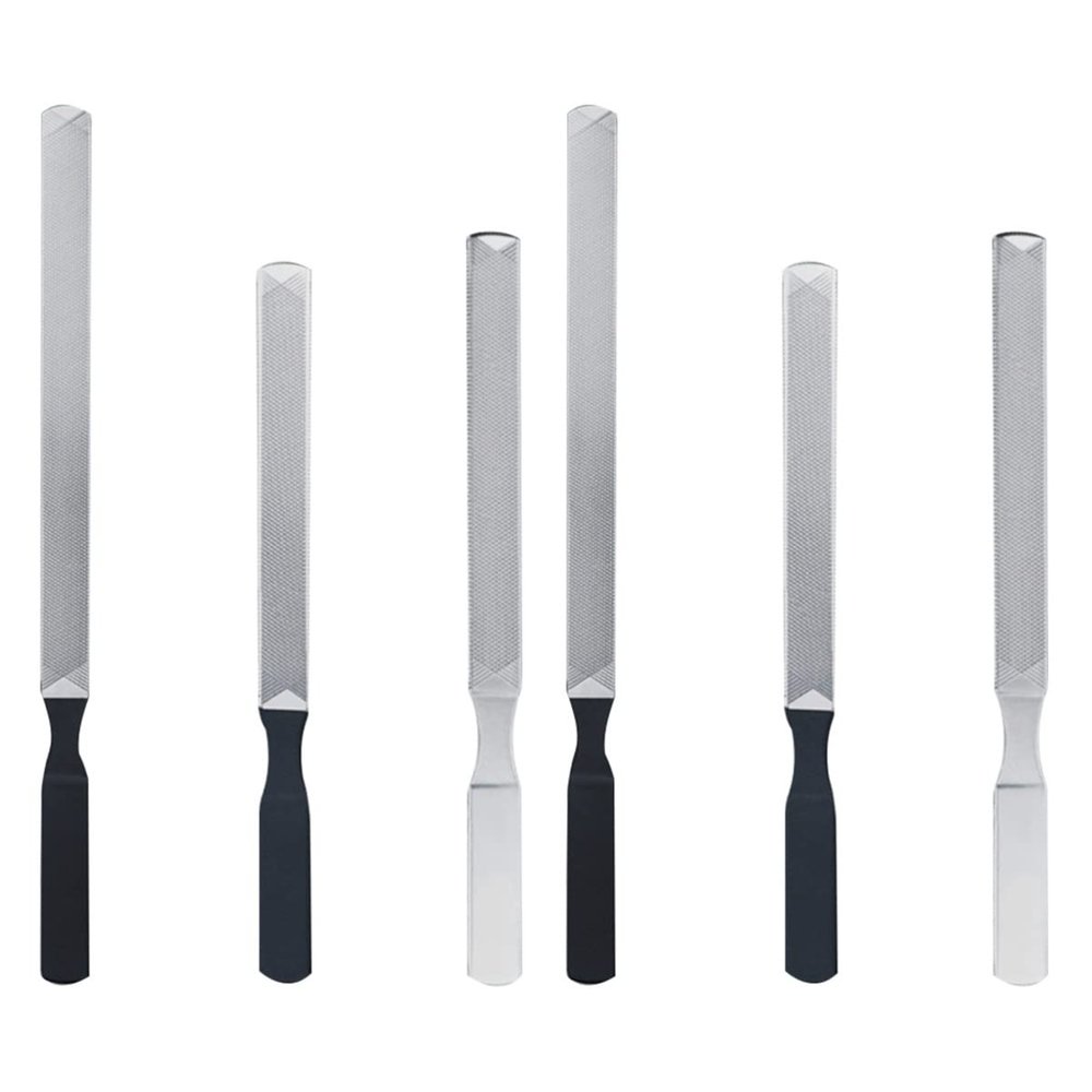 minkissy 6pcs Nail Art Tools Stainless Steel Nail Files Manicure Accessories for Home Salon