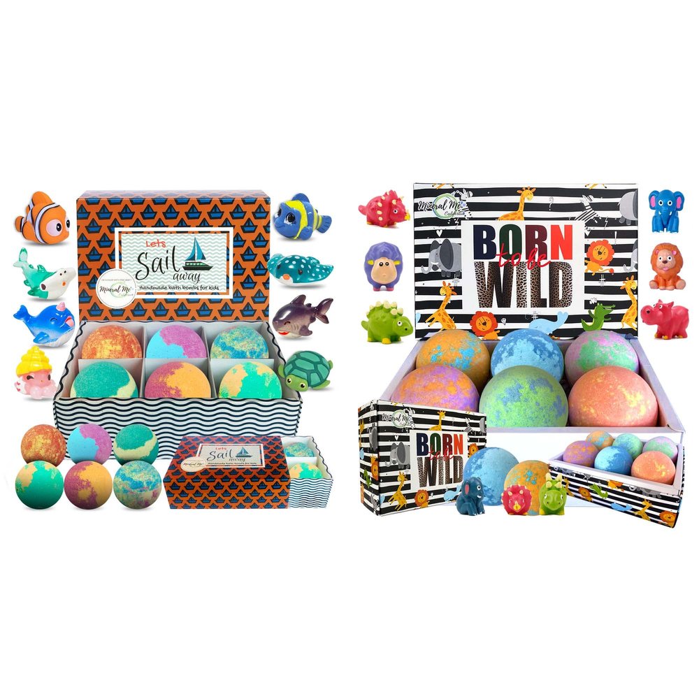 Kids Bath Bombs with Toys Inside - Gentle and Kid Safe - Family Pack