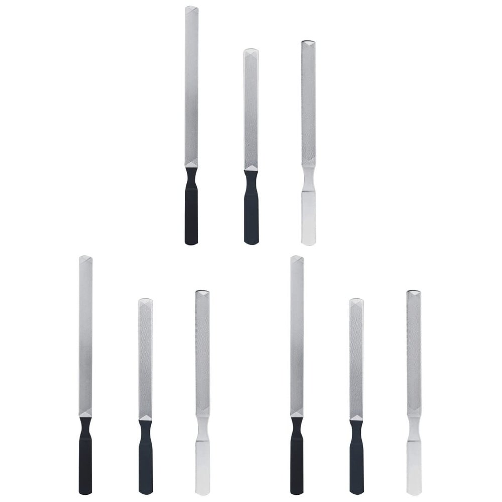 FRCOLOR 9pcs Nail Art Tools Professional Manicure Supplies Nail Files Stainless Steel Files Tool