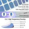 DUKASOU Semi Cured Gel Nail Strips, Blue Fine Flash | 28pcs Work With Any UV Lamp, Stickers for Women Girls, Includes Prep Pads, File & Wood Stick view 3