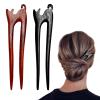 2 Pcs Sandalwood Cat Hairpin Retro Style Palace Hair U Shape French Hair Pin Handmade Carved Hair Fork Wooden Hair Sticks Hair Sticks for Long Hair Chopsticks for Hair Accessories with Cute Design view 1