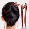 2 Pcs Sandalwood Cat Hairpin Retro Style Palace Hair U Shape French Hair Pin Handmade Carved Hair Fork Wooden Hair Sticks Hair Sticks for Long Hair Chopsticks for Hair Accessories with Cute Design view 4