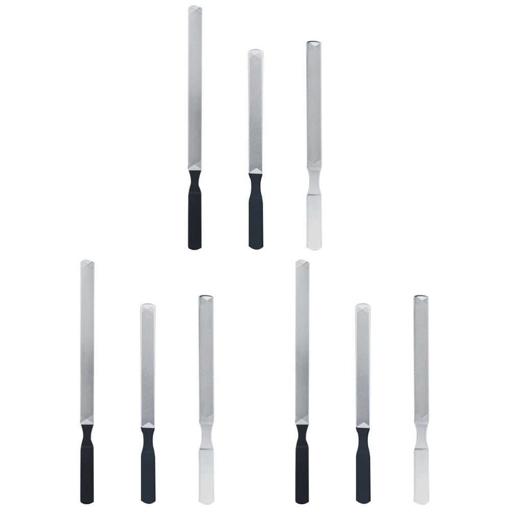 minkissy 9pcs Nail Files Manicure Tools Nail Art Tool Files Stainless Steel Tech