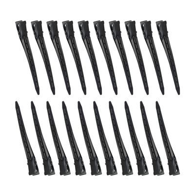 20 Pcs 3.5 Inches Duck Bill Hair Clips Black Metal Alligator Curl Clips with Holes Styling Clips for Salon Hair Extensions