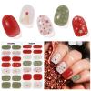 DUKASOU Christmas Semi Cured Gel Nail Strips, 28 PCS Solid Color Gel Nail Strips Works with UV Light, Salon Quality Nails Stickers Full Nails Wraps view 1