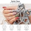 DUKASOU Christmas Semi Cured Gel Nail Strips, 28 PCS Solid Color Gel Nail Strips Works with UV Light, Salon Quality Nails Stickers Full Nails Wraps view 2