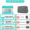 Chenille Letter Clear Makeup Bags Drugs Pouch, Preppy Patch Makeup Bag Zipper with Handle, Transparent PVC & Nylon Waterproof Glitter Cosmetic Handbag Travel Toiletry Storage for Women (DRUGS-Green) view 4
