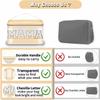 Chenille Letter Clear Makeup Bags Mama Pouch, Preppy Patch Makeup Bag Zipper with Handle, Transparent PVC & Nylon Waterproof Glitter Cosmetic Handbag Travel Toiletry Storage for Women Girl(MAMA-Beige) view 4