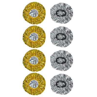 KALLORY 8pcs Disposable Hair Treatment Caps Tin Foil Caps for Deep Conditioning High Temperature Resistant for Hair Salon and Home Use
