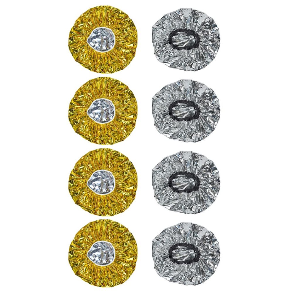KALLORY 8pcs Disposable Hair Treatment Caps Tin Foil Caps for Deep Conditioning High Temperature Resistant for Hair Salon and Home Use