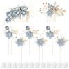 inSowni 20 Pack Classy Dusty Blue Flower Bridal Wedding Hair Side Combs+Floral Hair Pins+Twist Spiral Pearl Hair Pins Clips Pieces Formal Prom Headpieces Accessories for Brides Bridesmaids Women Girls view 1