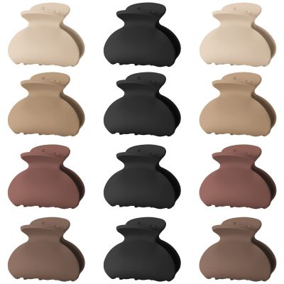 12 Pack Small Hair Claw Clips for Women Thin Fine Short Hair, 1.5 Inch Lolalet Cute Medium Size Jaw Clips Acrylic No Slip Hair Clamps Mini Banana Clips for Girls Kids -Style C