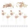 inSowni 20 Pack White Dusty Pink Blue Flower Bridal Wedding Hair Side Combs+Flower Hair Pins+Twist Spiral Pearl Hair Pins Floral Hair Pieces Headpieces Accessories for Brides Bridesmaids Women Girls view 1