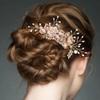 inSowni 20 Pack White Dusty Pink Blue Flower Bridal Wedding Hair Side Combs+Flower Hair Pins+Twist Spiral Pearl Hair Pins Floral Hair Pieces Headpieces Accessories for Brides Bridesmaids Women Girls view 2