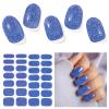 DUKASOU Semi Cured Gel Nail Strips, Dark Blue Sparkle | 28 pcs Gel Nail Strips Work with Any UV Lamp, Salon Quality UV Nails Stickers, Easy to Apply for Home Nails DIY view 1