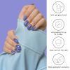DUKASOU Semi Cured Gel Nail Strips, Dark Blue Sparkle | 28 pcs Gel Nail Strips Work with Any UV Lamp, Salon Quality UV Nails Stickers, Easy to Apply for Home Nails DIY view 4