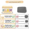 Chenille Letter Clear Makeup Bags Glam Pouch, Preppy Patch Makeup Bag Zipper with Handle, Transparent PVC & Nylon Waterproof Glitter Cosmetic Handbag Travel Toiletry Storage for Women Girl(GLAM-Beige) view 4