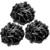 Loofah Charcoal Bath Shower Sponge Body Scrubber,75g XL Exfoliate Mesh Pouf Shower Bouquet,3 Pack Black Large Bath Sponge for Women and Men view 1