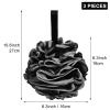 Loofah Charcoal Bath Shower Sponge Body Scrubber,75g XL Exfoliate Mesh Pouf Shower Bouquet,3 Pack Black Large Bath Sponge for Women and Men view 2