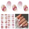 DUKASOU Semi Cured Gel Nail Strips, Spring Blossoms | 28 pcs Gel Nail Strips Work with Any UV Lamp, Salon Quality UV Nails Stickers, Easy to Apply for Home Nails DIY view 1