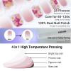 DUKASOU Semi Cured Gel Nail Strips, Spring Blossoms | 28 pcs Gel Nail Strips Work with Any UV Lamp, Salon Quality UV Nails Stickers, Easy to Apply for Home Nails DIY view 3