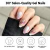 DUKASOU Semi Cured Gel Nail Strips, Spring Blossoms | 28 pcs Gel Nail Strips Work with Any UV Lamp, Salon Quality UV Nails Stickers, Easy to Apply for Home Nails DIY view 4