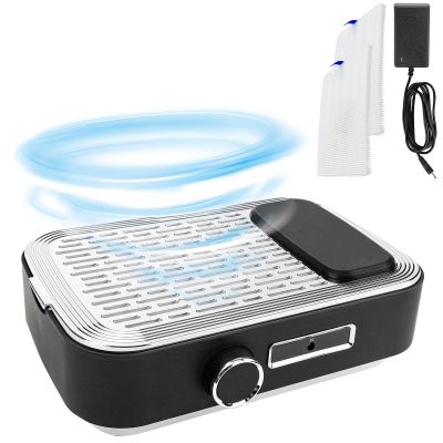 Rechargeable Nail Dust Collector with 2 Reusable Filtersr, 80W Powerful Dust Suction Machine Vacuum Nail Fan Dust Collector with Adjustable Suction for Nail Salons & DIY Home
