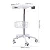 Iron Salon Instrument Tray, Height Adjustable Trolley Cart Tray Station on Wheels for Salon Tattoo Spa Beauty Service Holder Tool Storage(White,Iron) view 2