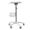 Iron Salon Instrument Tray, Height Adjustable Trolley Cart Tray Station on Wheels for Salon Tattoo Spa Beauty Service Holder Tool Storage(White,Iron) view 4