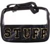 CRUOXIBB Chenille Letter Clear PVC And PU leather Large Travel Cosmetic Toiletry Storage Bag Waterproof Makeup Tote Bag Organizer Bag for Women(STUFF-Black) view 2