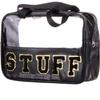 CRUOXIBB Chenille Letter Clear PVC And PU leather Large Travel Cosmetic Toiletry Storage Bag Waterproof Makeup Tote Bag Organizer Bag for Women(STUFF-Black) view 3
