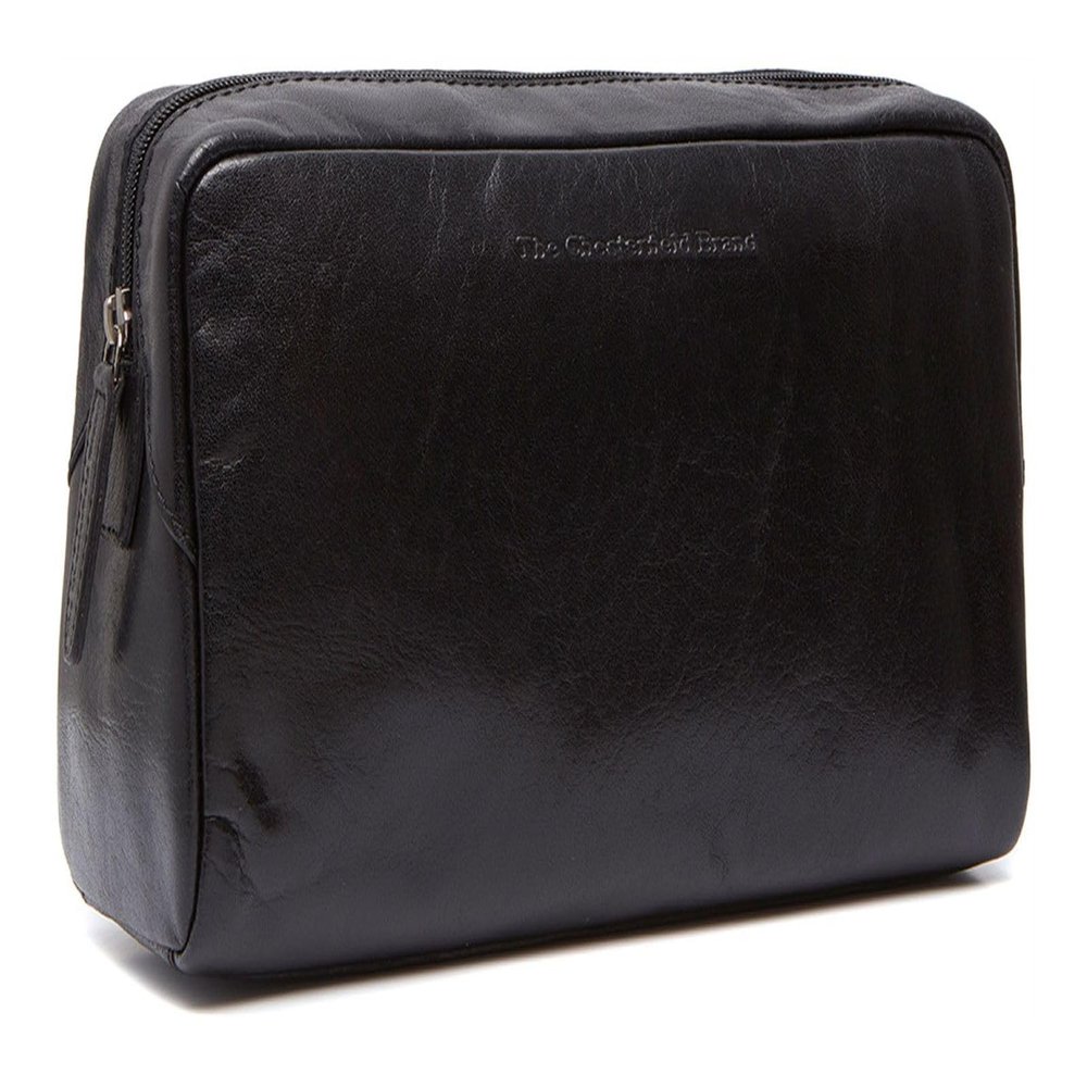 Chesterfield Brand Toiletry Bag MARINA | Made Of Leather | Large Cosmetics Case For Men And Women For Travel (Black)