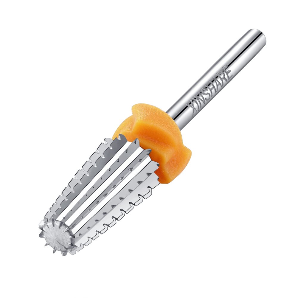 Xinshare 5 in 1 Nail Drill Bits 3/32" Carbide Bits Fast Remove Acrylic or Hard Gel Polishing Suitable for Manicure Pedicure Nail Art Cuticle Bits Both Left and Right Handed Two Way Rotate 2XC