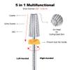 Xinshare 5 in 1 Nail Drill Bits 3/32" Carbide Bits Fast Remove Acrylic or Hard Gel Polishing Suitable for Manicure Pedicure Nail Art Cuticle Bits Both Left and Right Handed Two Way Rotate 2XC view 2