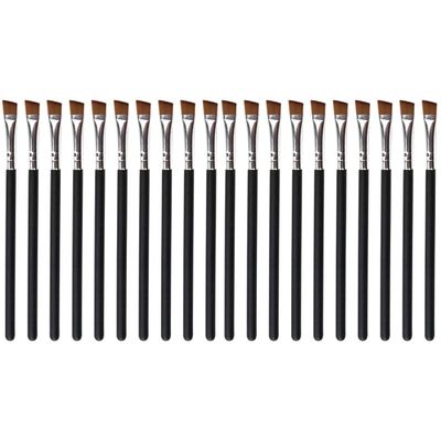 FRCOLOR 20pcs Eyebrow Brushes Wooden Handles Mini Brow Makeup Tools for Salon Home Use Lightweight and Portable Cosmetic Supplies Black