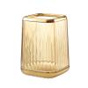 DASITON Makeup Brush holder Organizer, plastic Square Cosmetic Brush Storage Holder, Vintage Stripe Make Up Brush Cup Pen Pencil HolderAmber view 1