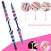 Ycyan 2Pcs Dual-ended UV Builder Gel Nail Brush Set Rhinestone Handle Nail Art Liner Brush Polygel Hard Gel Nail Brushes view 2