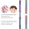 Ycyan 2Pcs Dual-ended UV Builder Gel Nail Brush Set Rhinestone Handle Nail Art Liner Brush Polygel Hard Gel Nail Brushes view 3