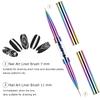 Ycyan 2Pcs Dual-ended UV Builder Gel Nail Brush Set Rhinestone Handle Nail Art Liner Brush Polygel Hard Gel Nail Brushes view 4