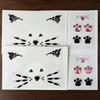 Crystal Cat Face Jewels, Pink Cats Print Gems, 2-Sheet Black Cat Eye Gems Sticker and 2-Sheet Fake Cats Lash Gems Tattoo Stick on Face for Women Kids Halloween Makeup view 2