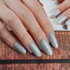 DUKASOU Semi Cured Gel Nail Strips, Silver Glitter | 28pcs Gel Nail Stickers Work with Any uv lamp, Nail Art Wraps for Women Girls, Includes Prep Pads, NailFile & Wood Stick view 4